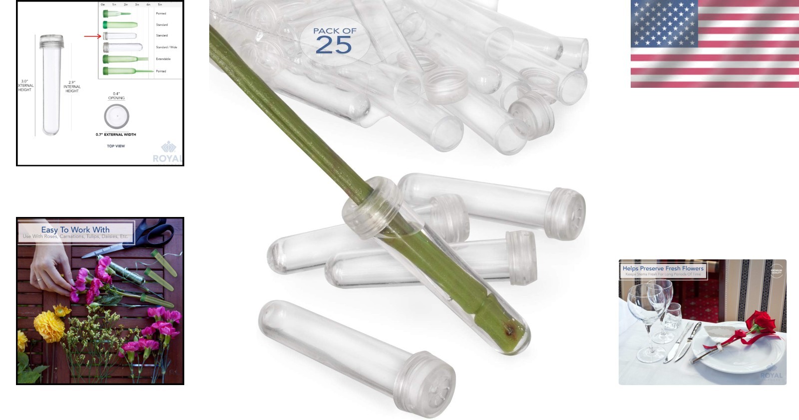 Waterproof 25-Pack 3-inch Floral Water Tubes – Perfect for Arrangements & Gifts