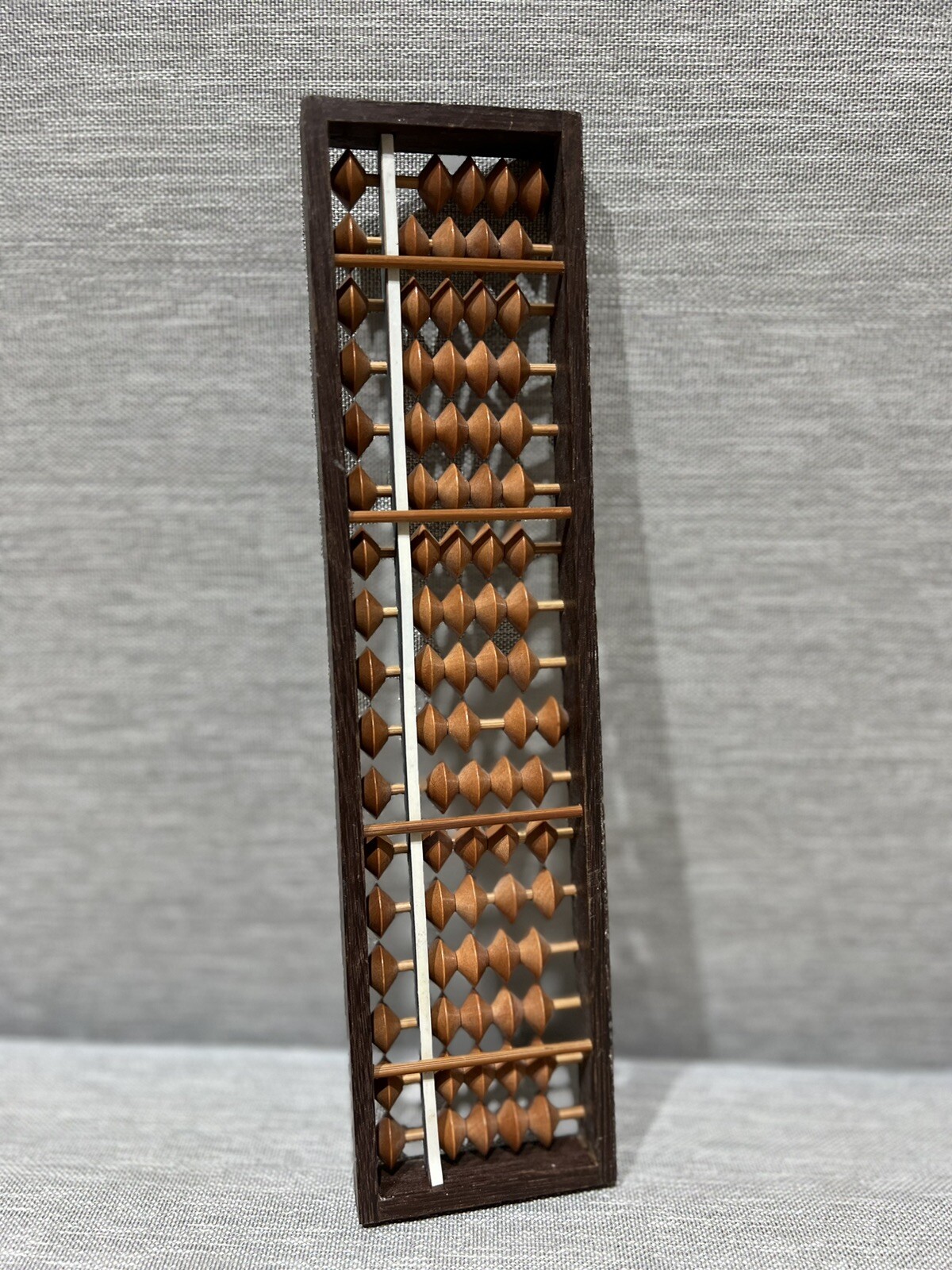 Vintage Wood Abacus 17 Rod Beads Light Brown Beads Counting Calculating Frame
