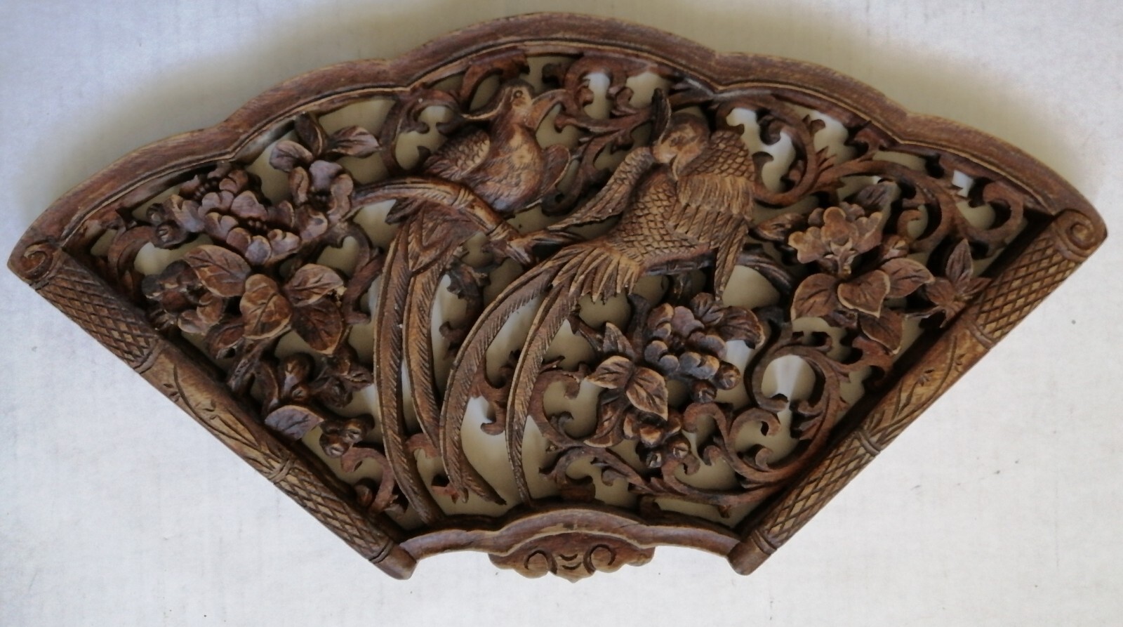 Vintage Antique? Chinese Wood Hand Carving Long Tail Birds Wall Art