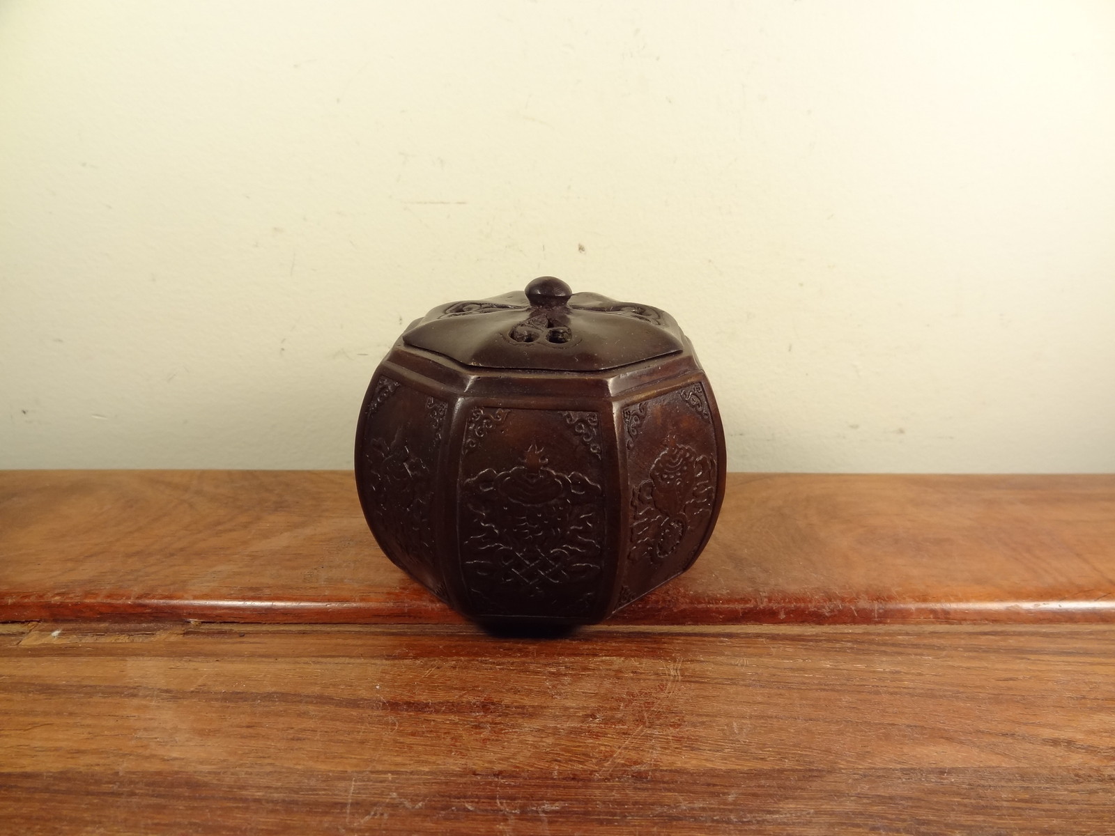 Old Bronze Incense Burner – Pumpkin Design
