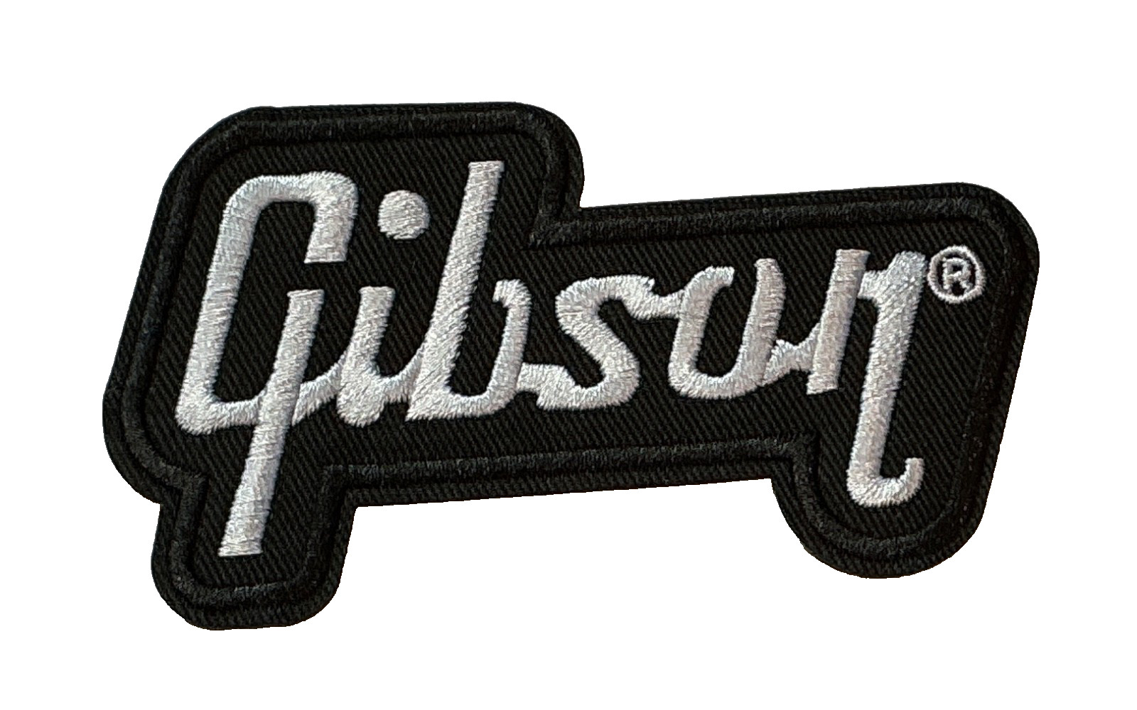 GIBSON – GUITAR – BLACK/WHITE – NEW – OLD STOCK – Embroidered Iron-On/Sew Patch