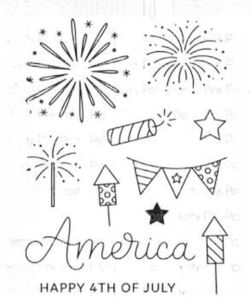 Happy 4TH of July Stamps and Dies Set for Card Making,Clear Stamps and Metal Cut