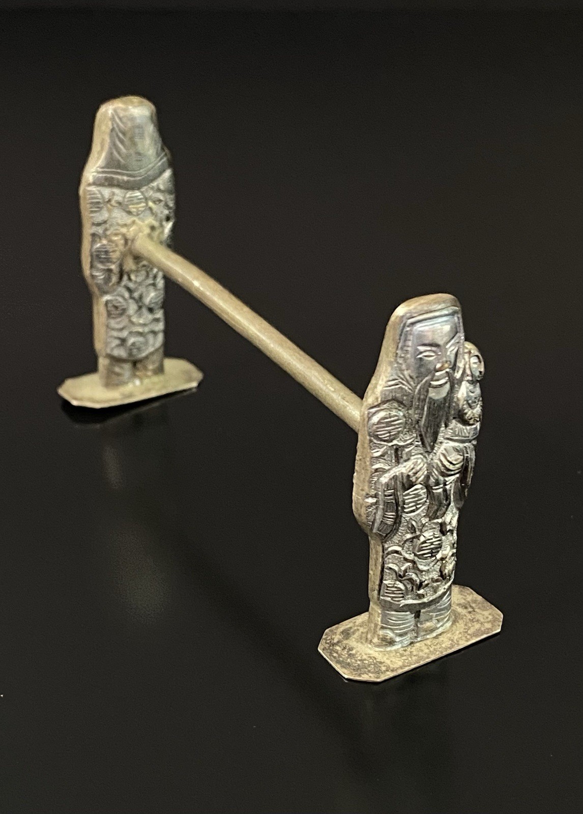Antique Chinese Immortal Figure Qing Dynasty 800 Silver Knife/Steak Knife Rest