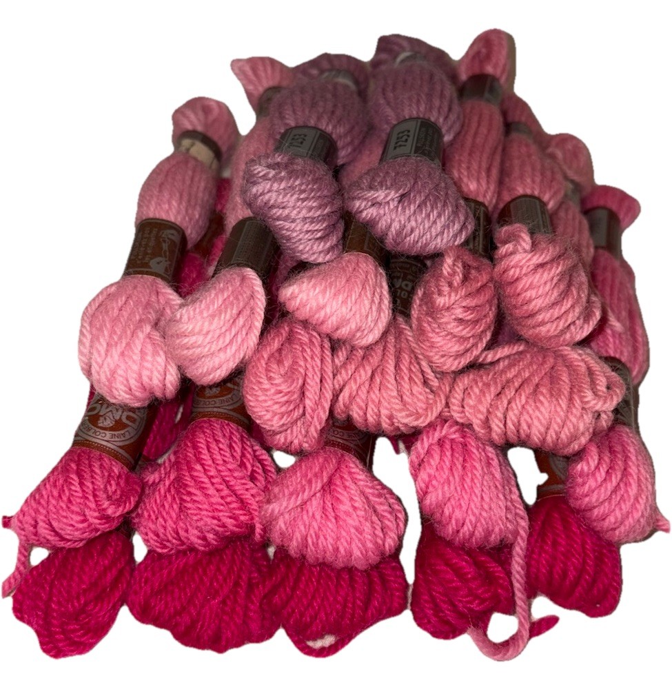 DMC Laine Colbert Tapestry 100 % Virgin WOOL 20-Hank-Lot Pink-Magenta-Violet MIX