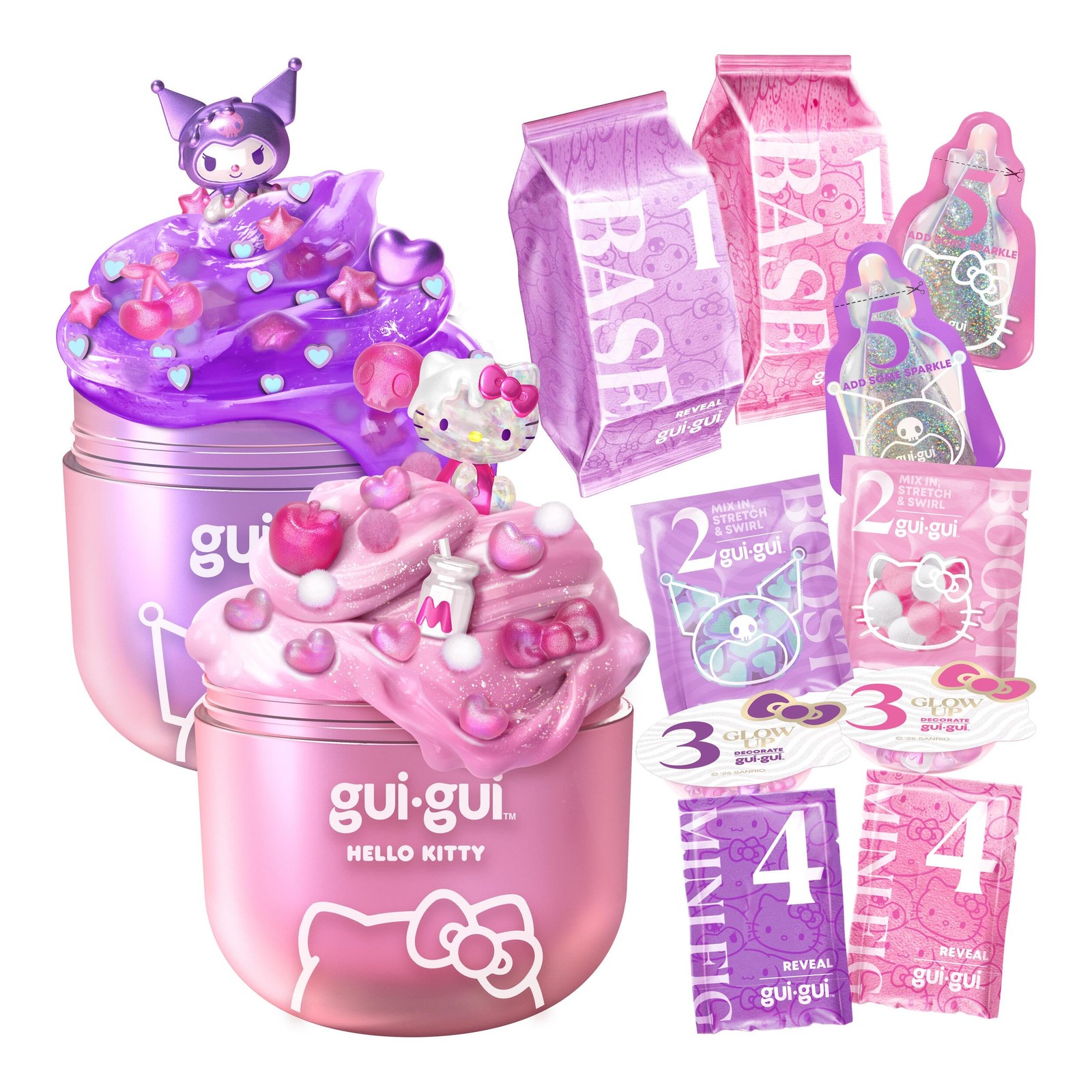 GUI GUI x Hello Kitty and Kuromi Slime 2-Pack, ASMR Slime Kit | Gloss and Cle…