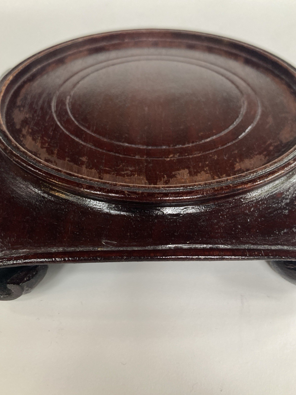 Vintage Chinese Scroll Foot Wood Display Riser Pedestal Base Stand Vase
