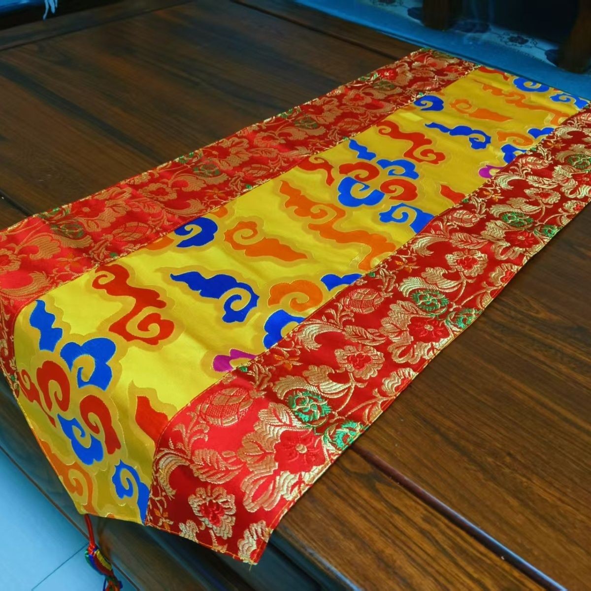 140x35cm Chinese Zen Brocade Table Runner Tea Mat Coffee Table