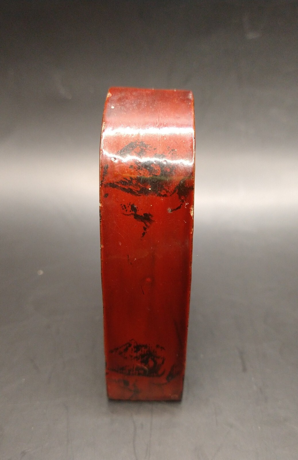 Vintage Chinese Cork Small Diorama Cranes & Trees Arch Shaped Lacquered Wood