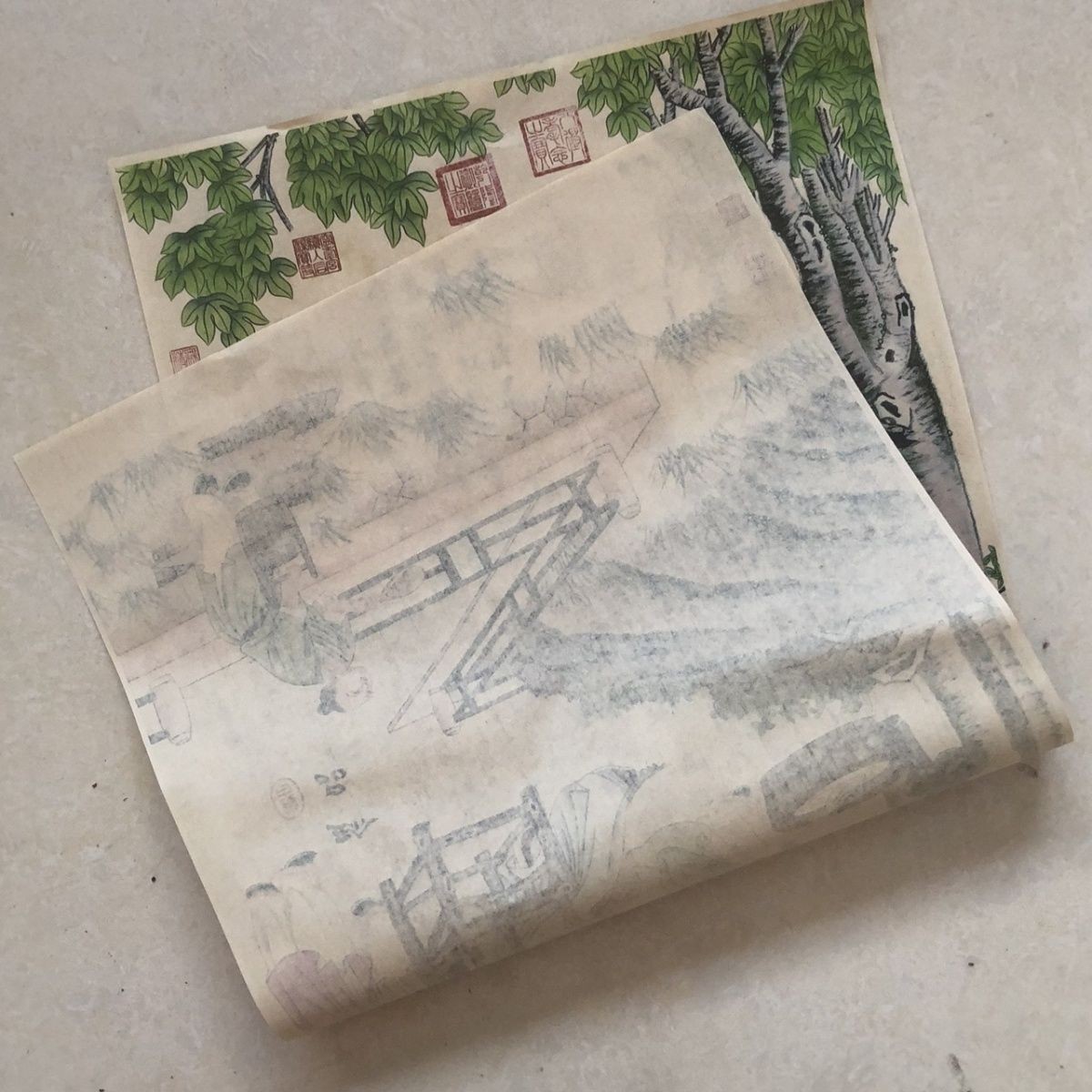 Chinese Figure Painting Scroll Xuan Paper Unframed Wall Art Print Home Decor