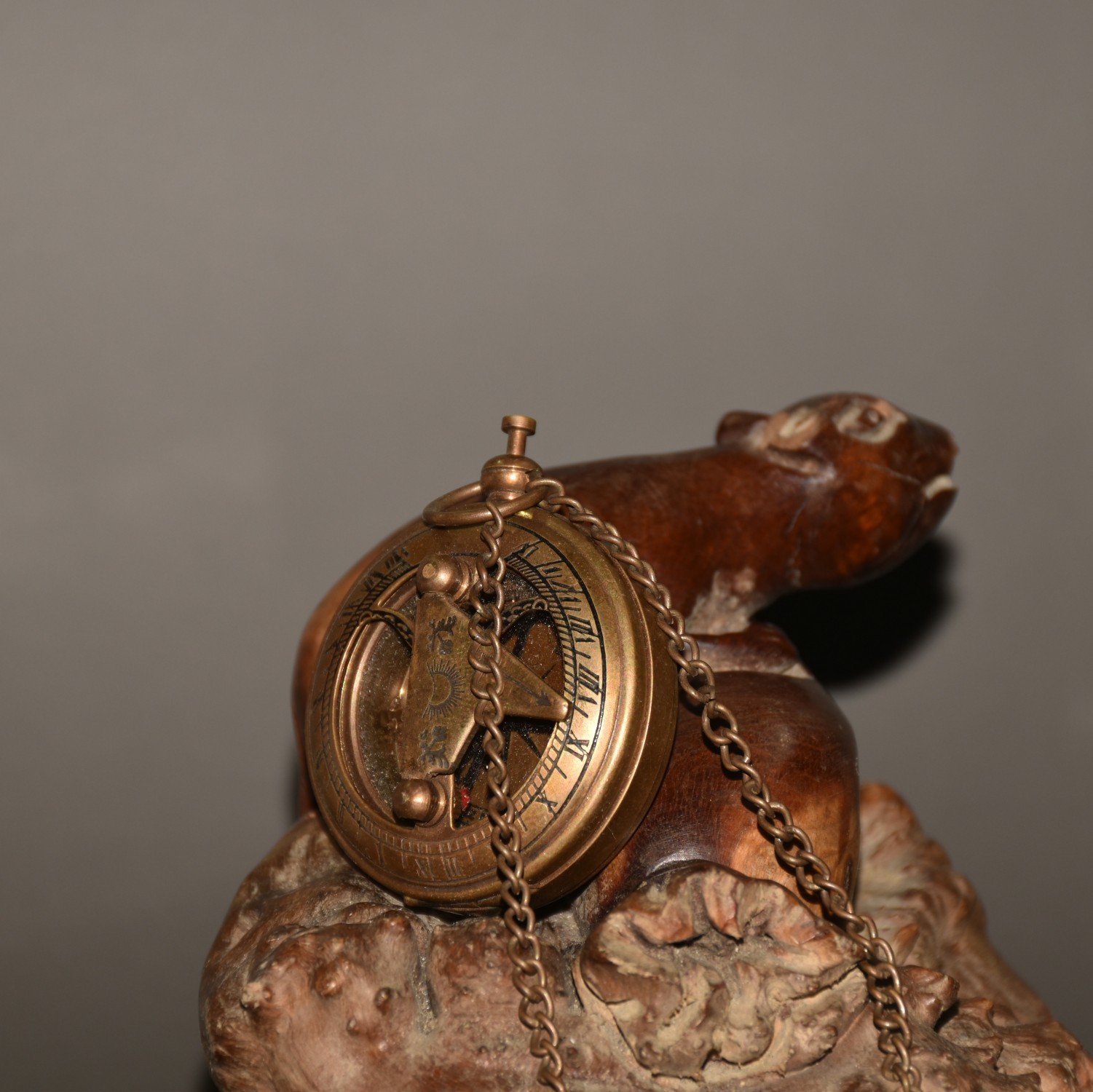 Vintage Brass Compass 1.97×2.36×0.98in 74g Retro Navigation Decor