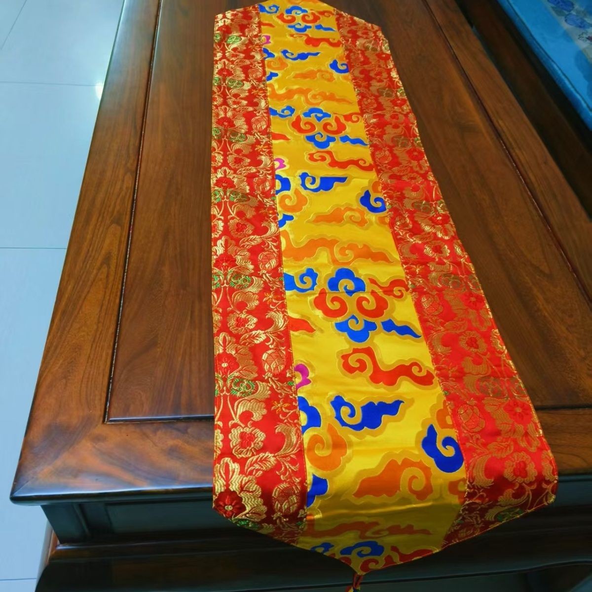 140x35cm Chinese Zen Brocade Table Runner Tea Mat Coffee Table