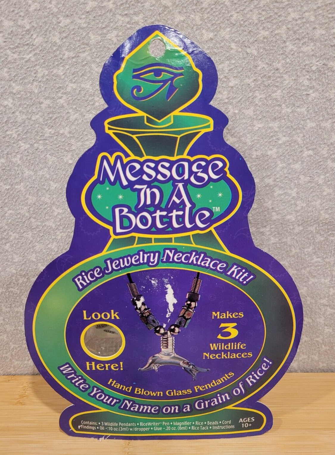 2001 Y2K Art Skills Message in a Bottle Rice Jewelry Wildlife Necklace Kit NOS