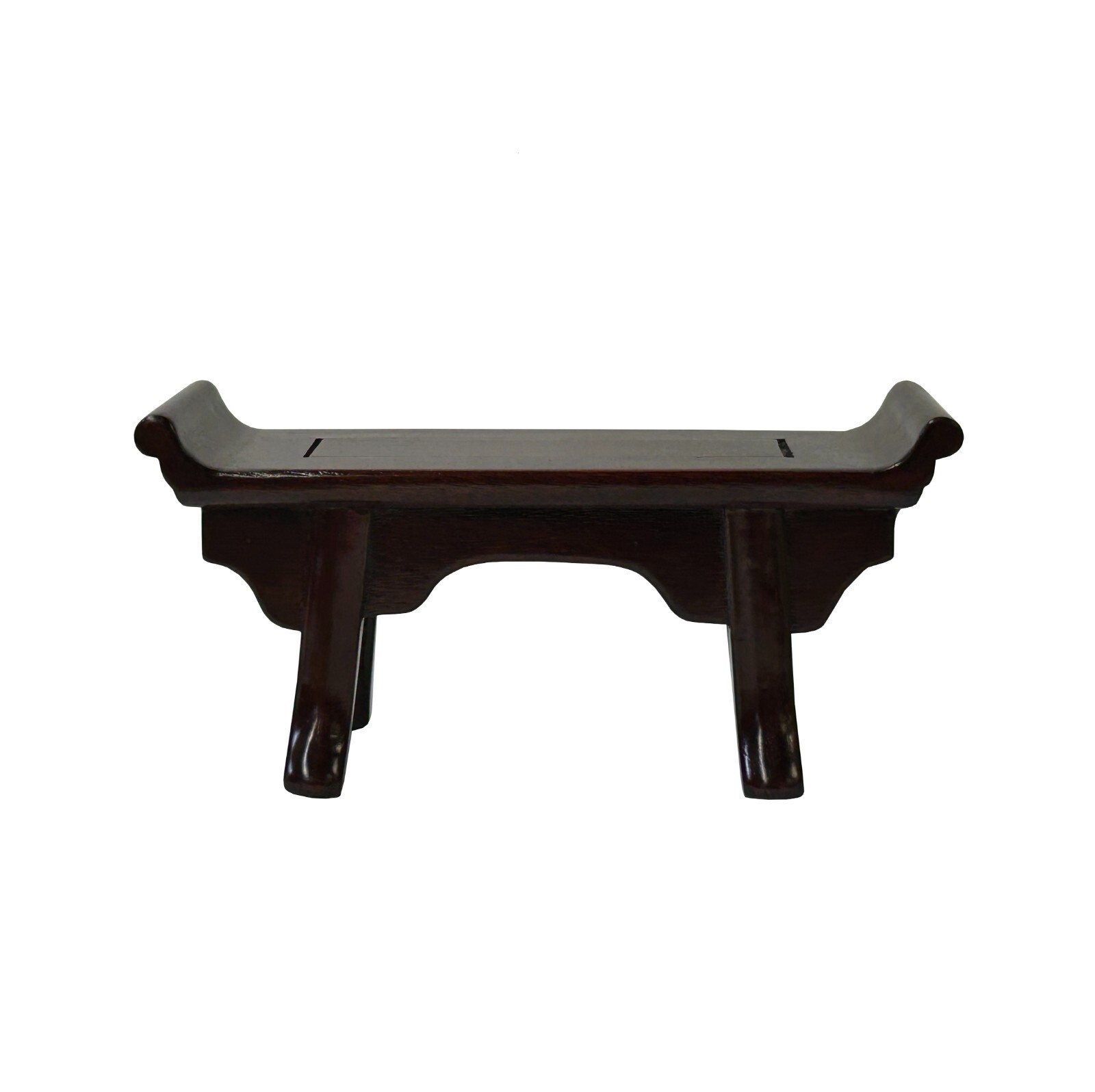 8″ Chinese Brown Altar Point Edge Shape Accent Wood Display Stand st1024