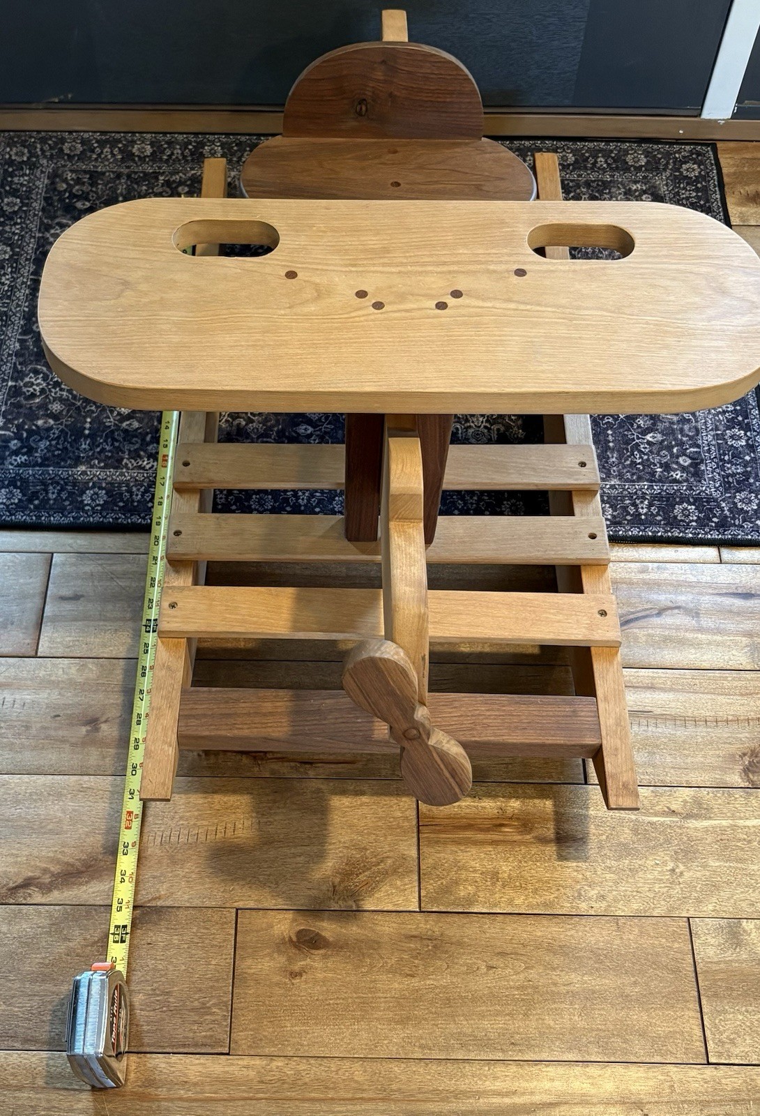 Custom made wooden rocking airplane