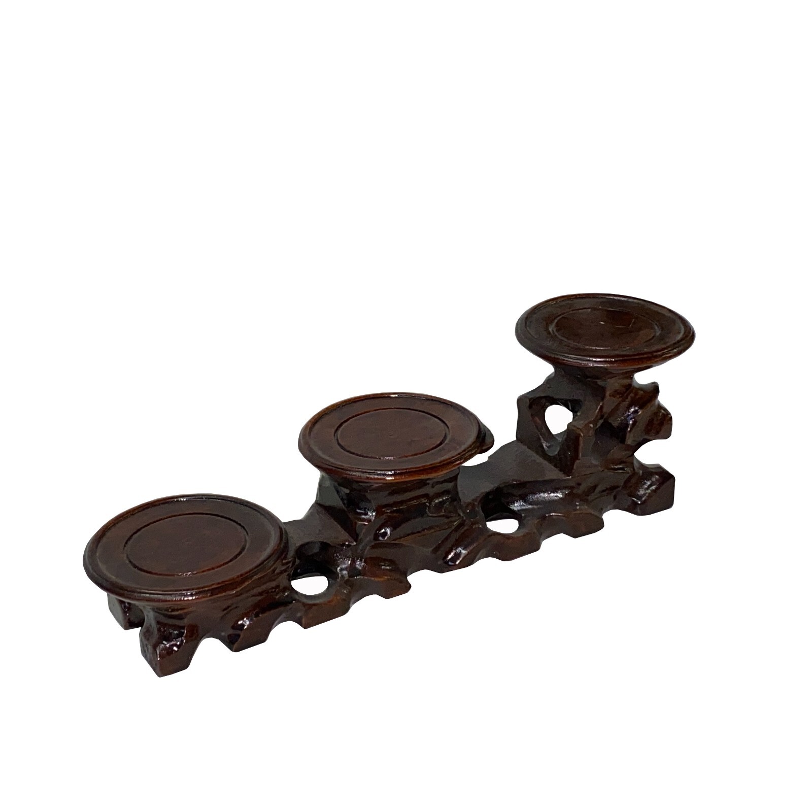 Chinese Brown Stem Uneven 3 Steps Table Top Display Stand Easel ws2850