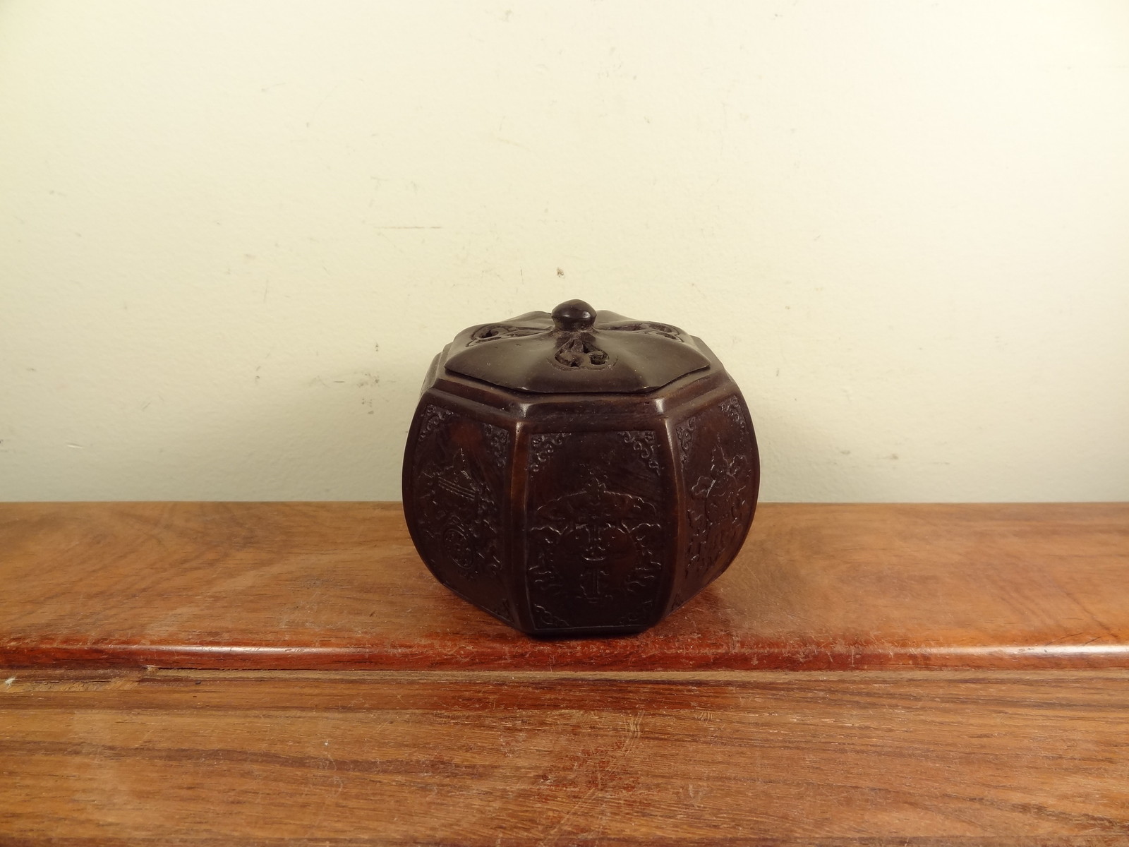 Old Bronze Incense Burner – Pumpkin Design