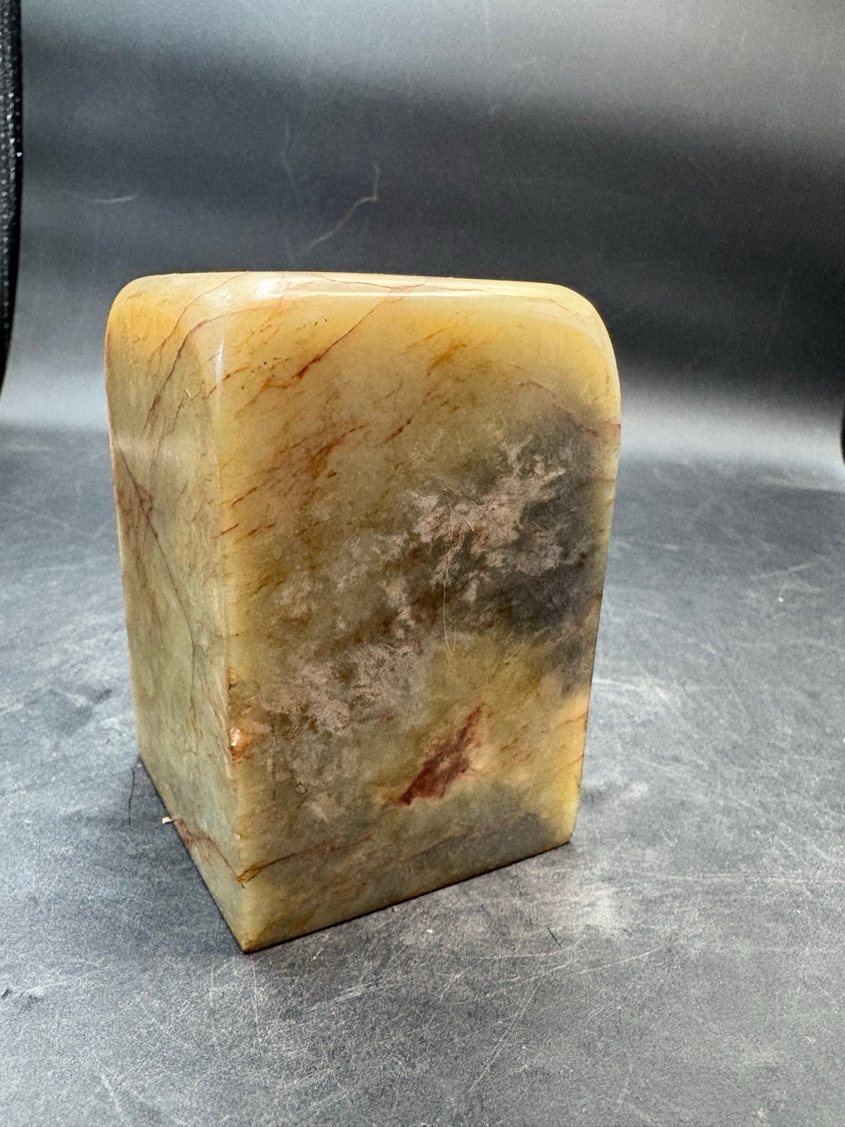 Vintage Chinese Hetian ? White Jade Marble Stone Seal Signet