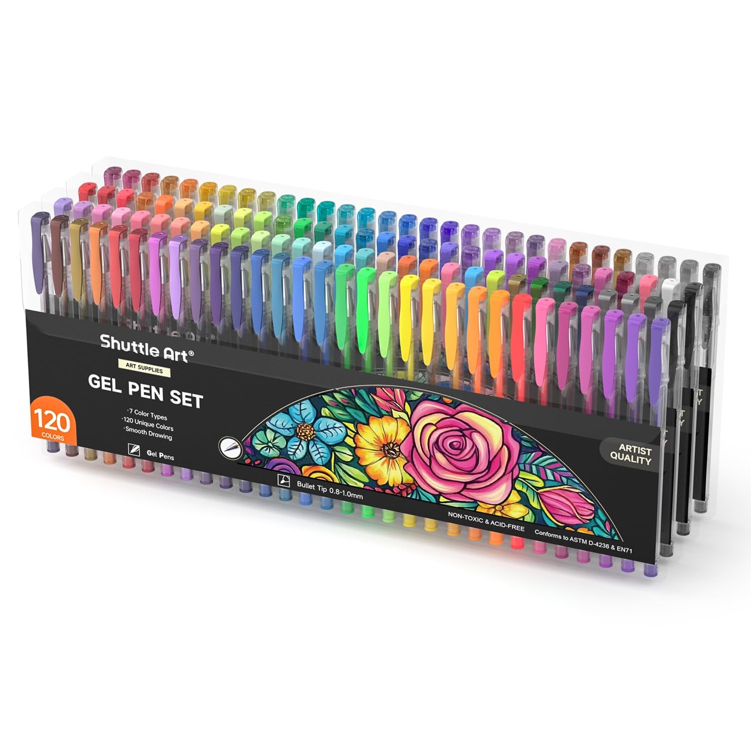 120 Unique Colors No Duplicates Gel Pens Gel Pen Set for Adult Coloring Books…