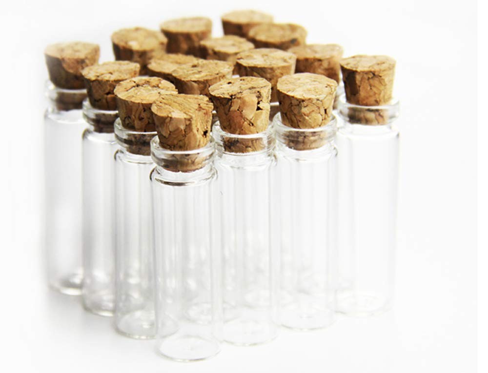 1 ml Small Glass Bottles with Cork Lids Clear Decorative Bottle Arts & Crafts