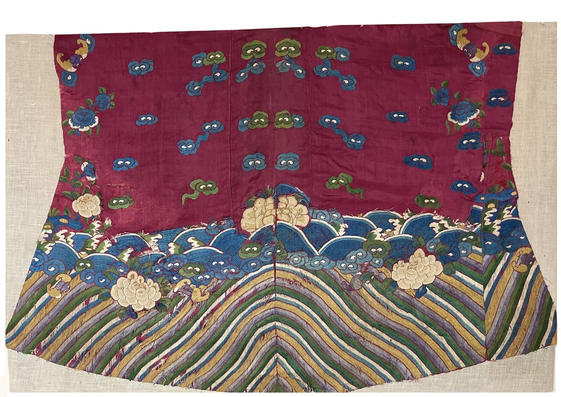 OLD CHINESE SILK EMBROIDERY FRAGMENT SILK COAT