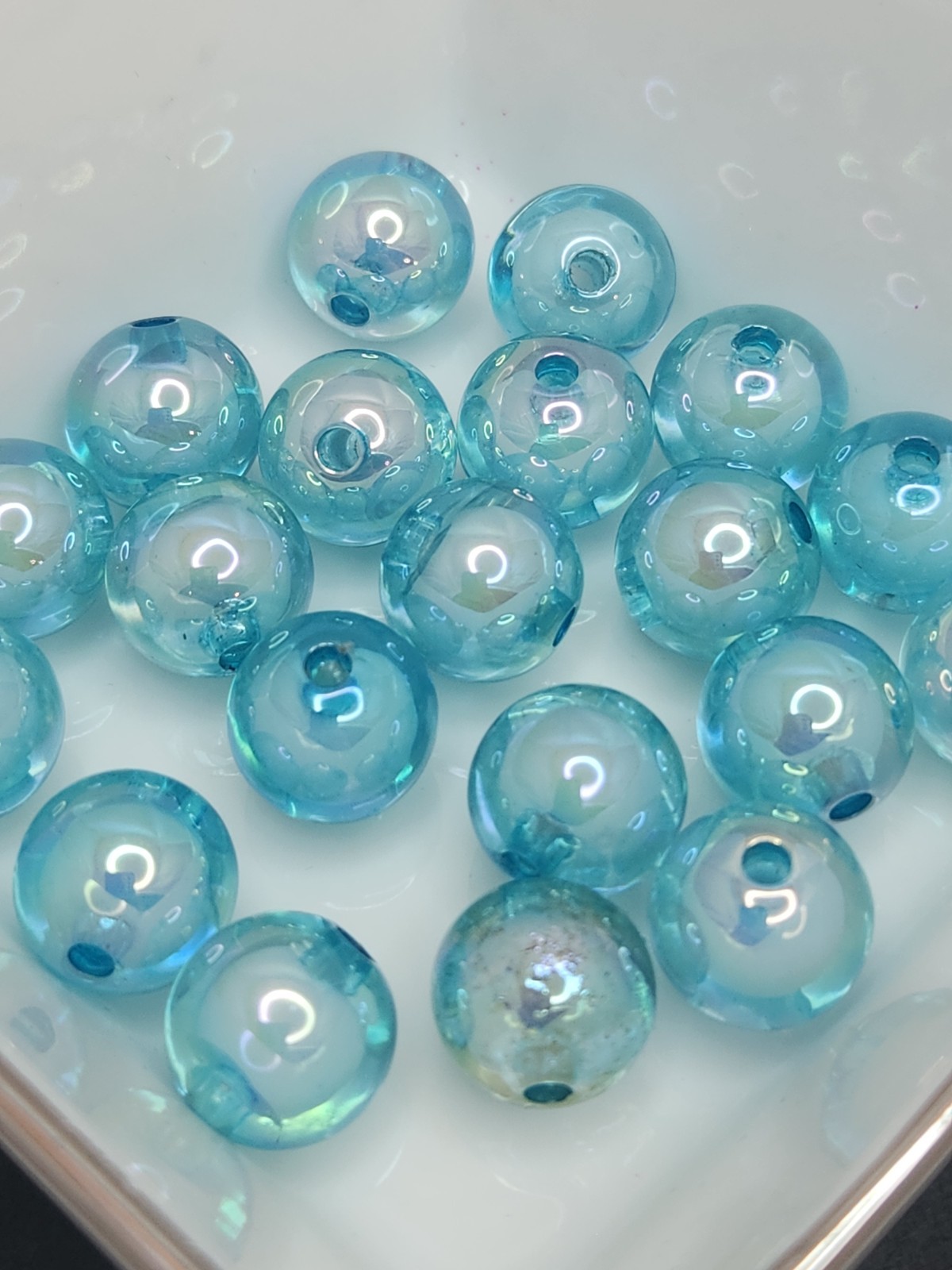 14mm Clear Acrylic Double Layer Beads – Package of 20 – Beadable DIY Pens
