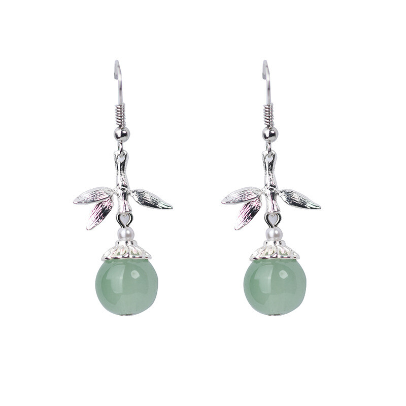 China Pearl/Coloured Glaze/Silvering Tibetan Style Exquisite Earbob Earrings