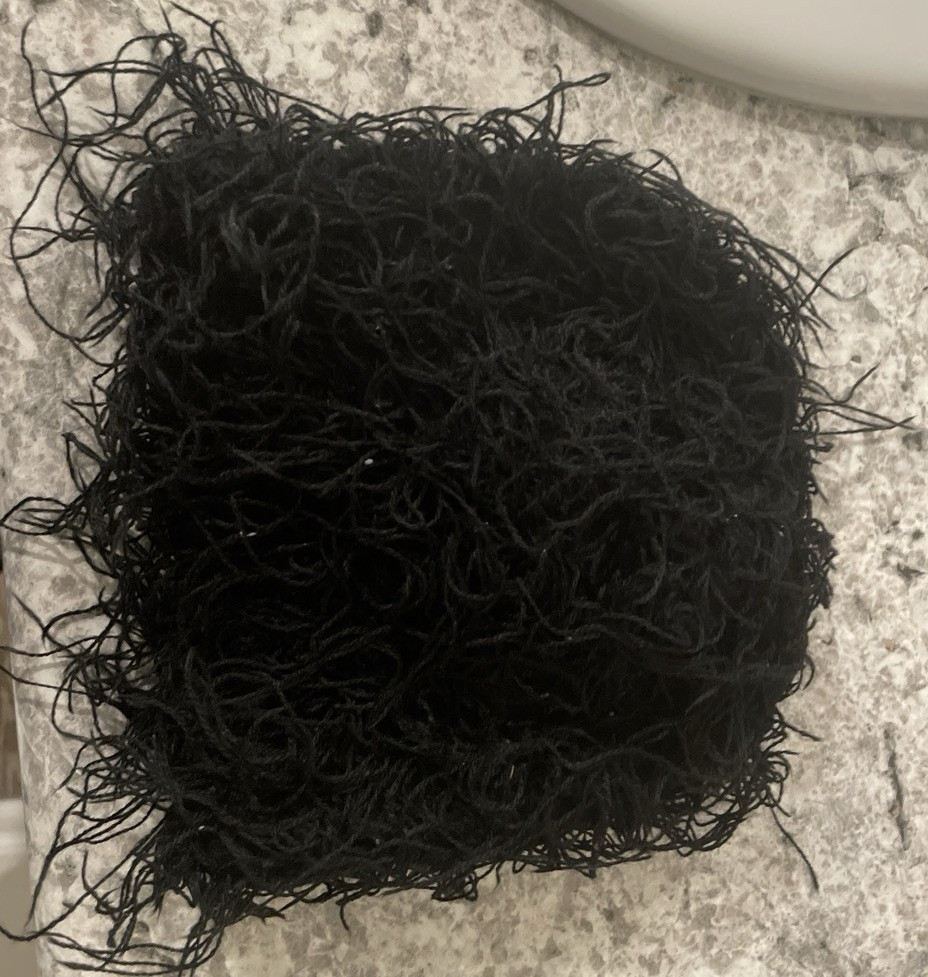 Black Eyelash Yarn Skein, 5 Bulky/Craft Weight, Eyelash Style