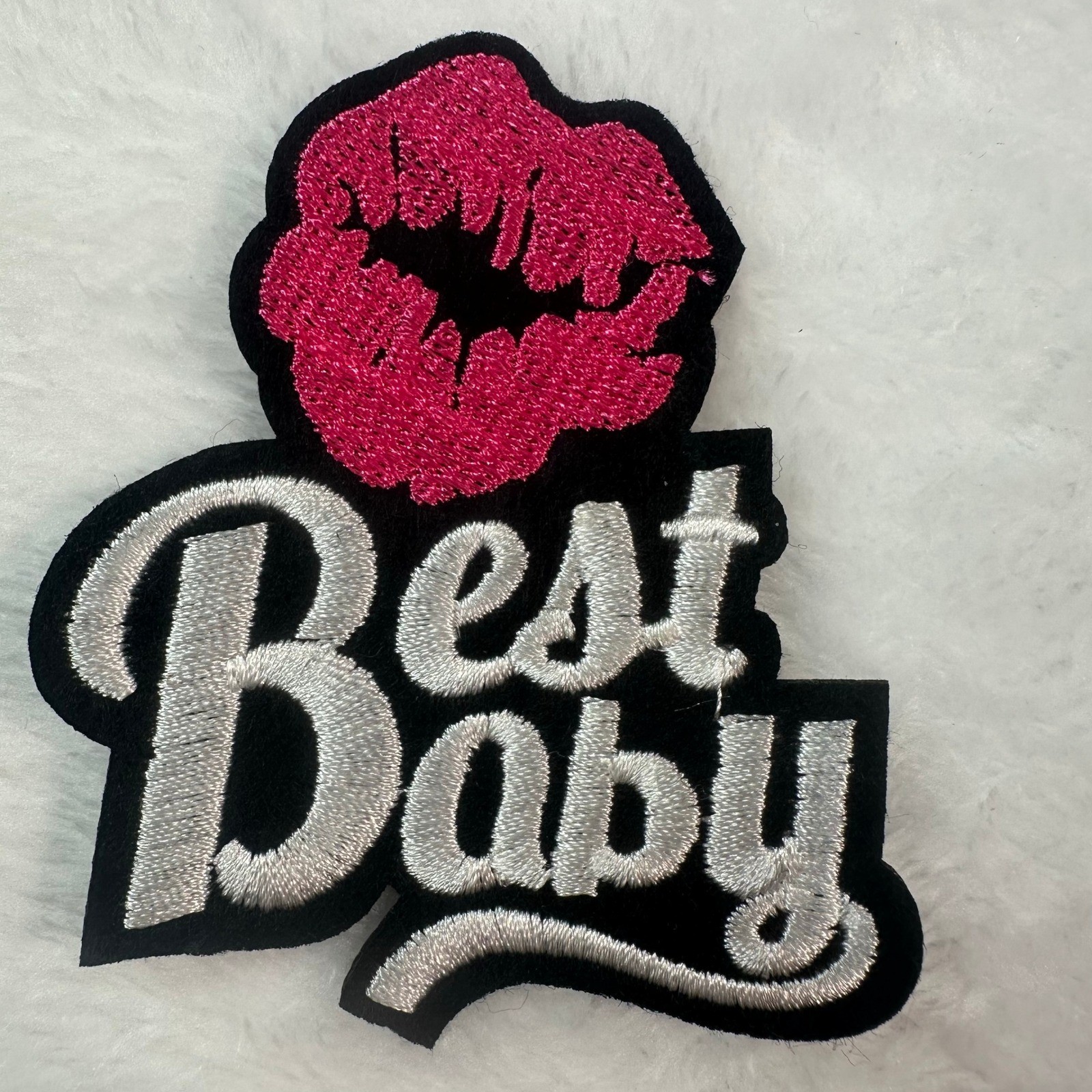 Best Baby Lips Iron-On Embroidered Patch Y2K Kawaii Streetwear Applique