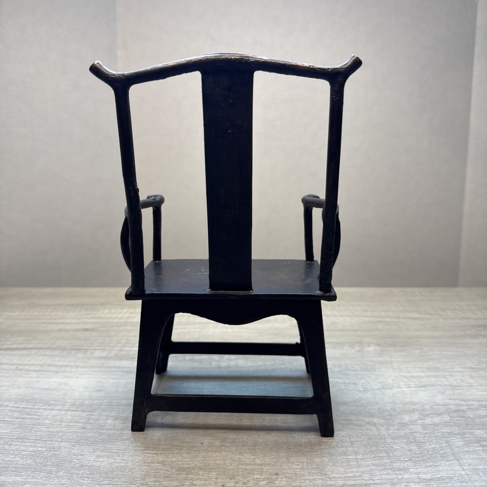 Vintage Chinese Bronze Doll Model Armchair 10”H Plant Stand? EUC