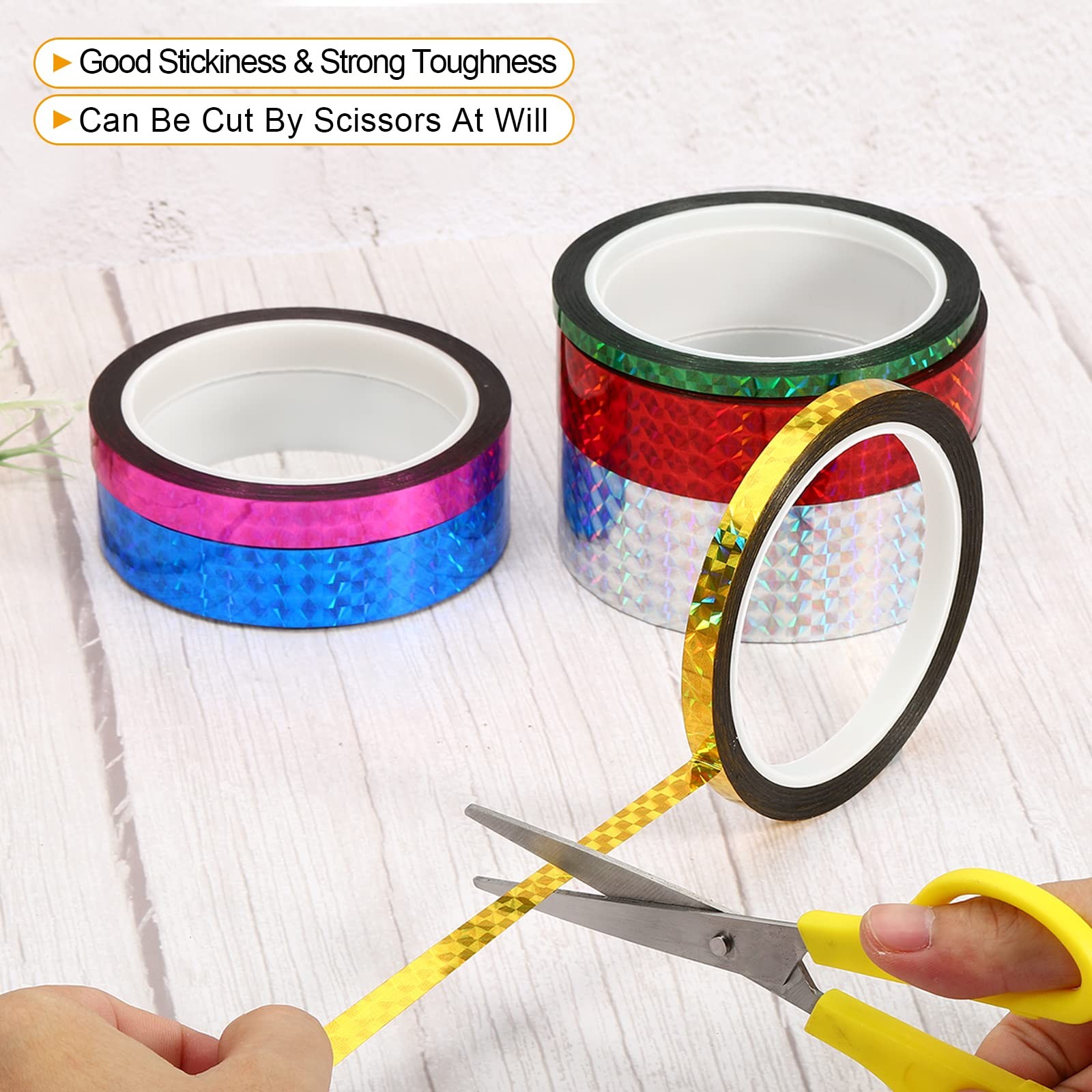 Prism Tape 0.2 Inch X 55 Yards Holographic Metalized Reflective Adhesive for De