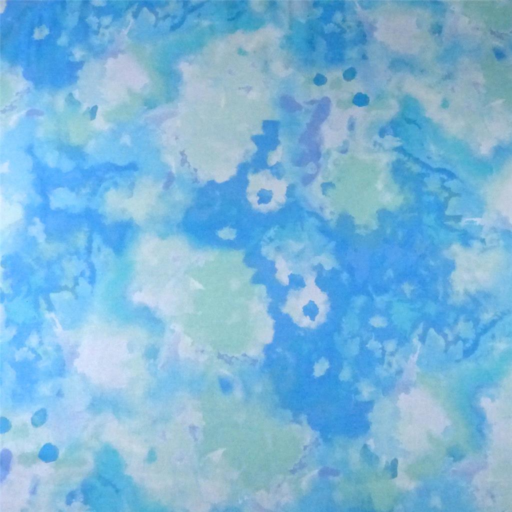 Watercolor Pastel; Blue Purple Honeydew Green, Naturescape Clouds, Cotton BTY