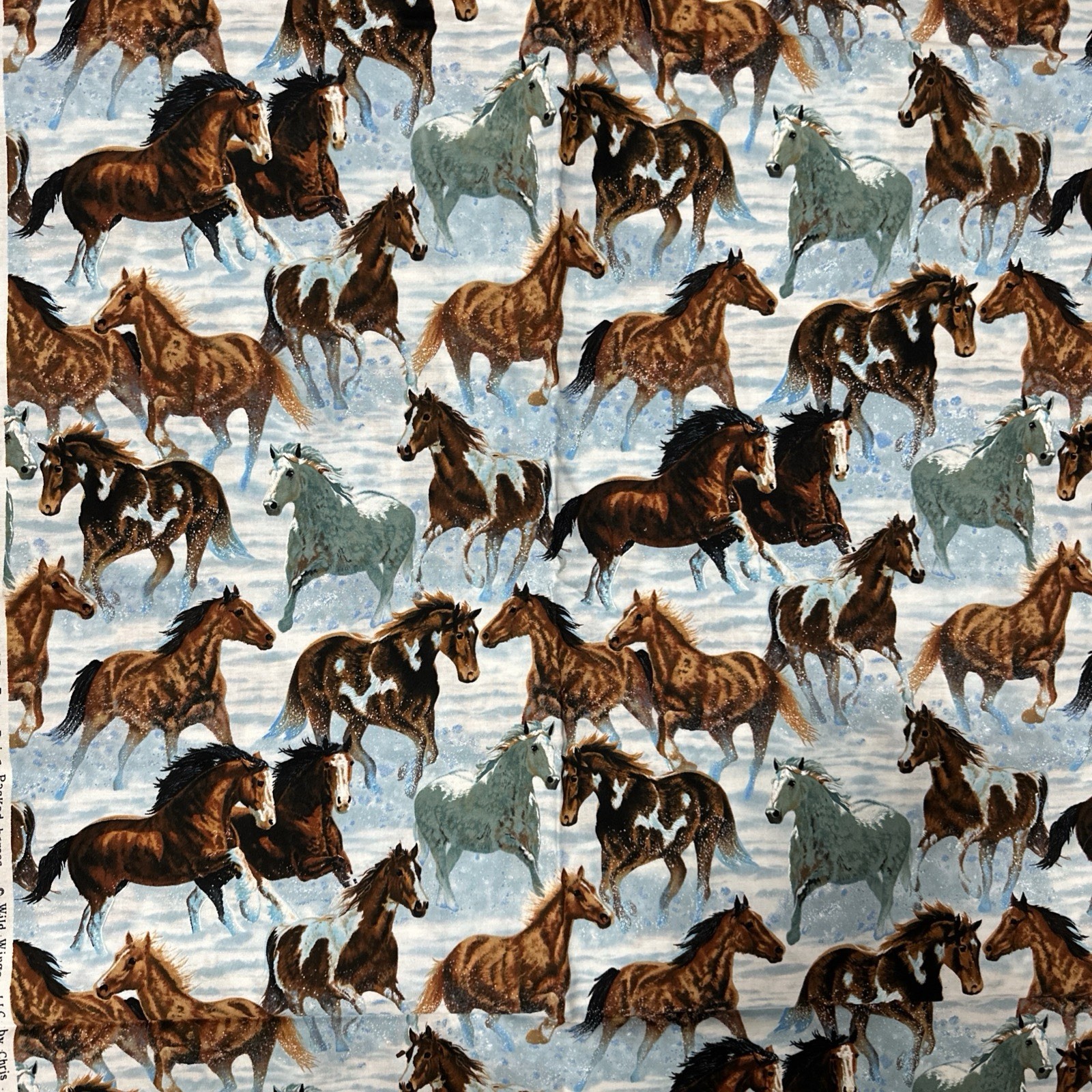 Free Reign Horse Fabric Wild Wings By Chris Cummings From Spring 2+ yards