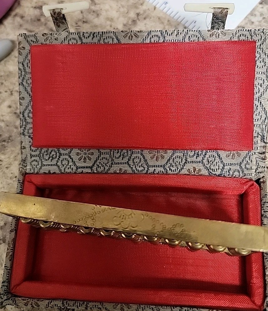 Vintage 1980’s Metal abacus paperweight in original box