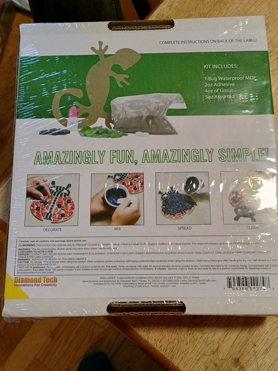 Diamond Tech “Mosaic Gecko Lizard Kit” K4274 Craft Kit New For Ages 13+++