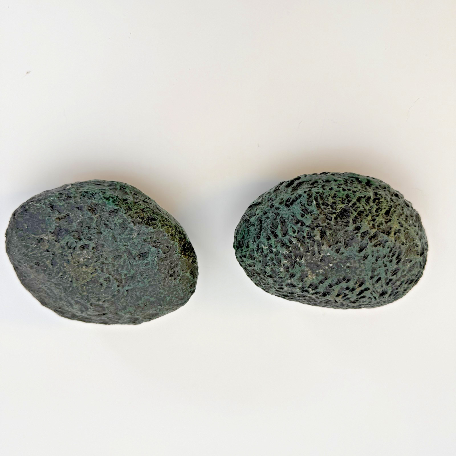 Chinese Decorative Stones Pair Fu Double Happiness Faux Bronze Heavy Symbols