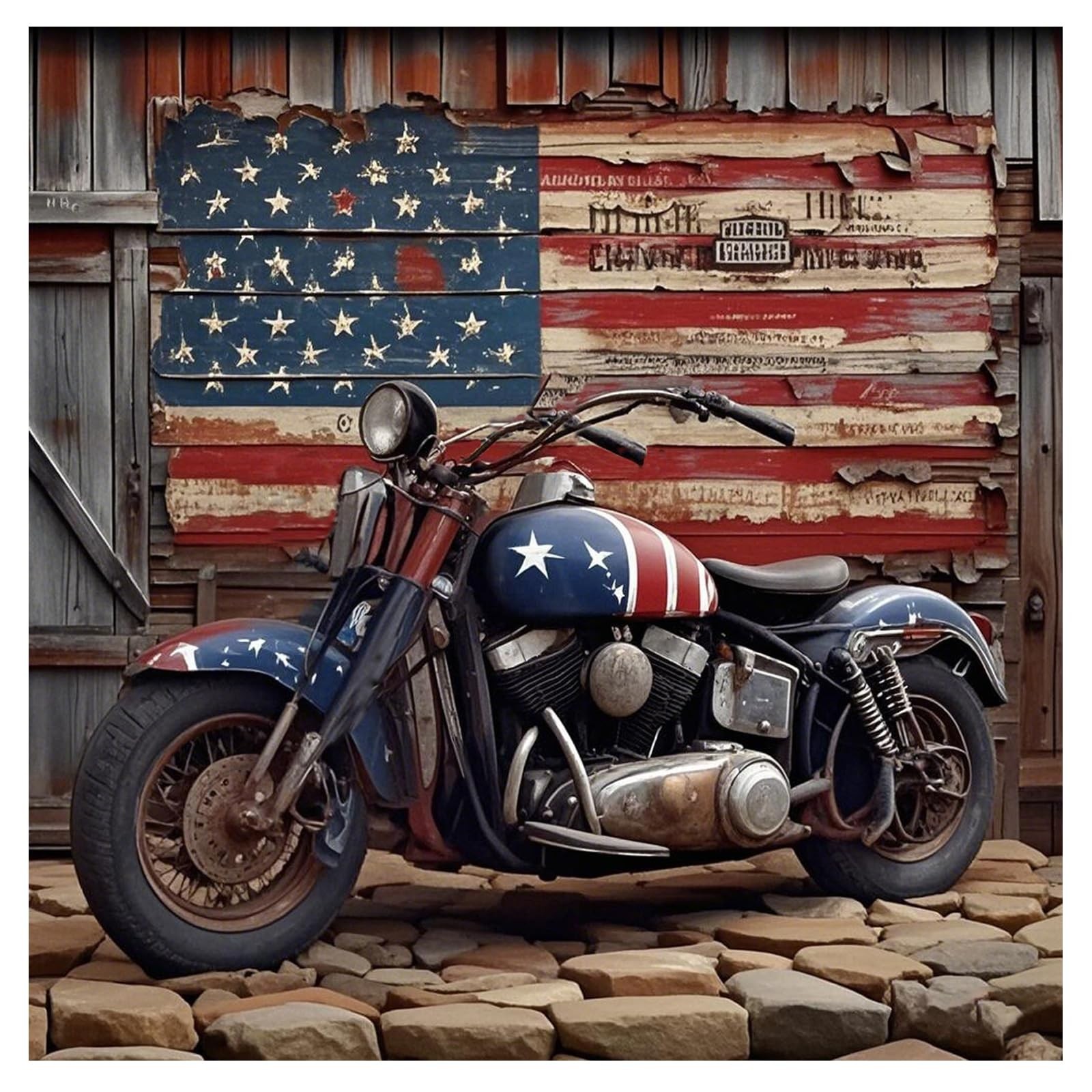 American Motorcycle Diamond Art Kits,5D Diamond Painting Kits for Adults Begi…
