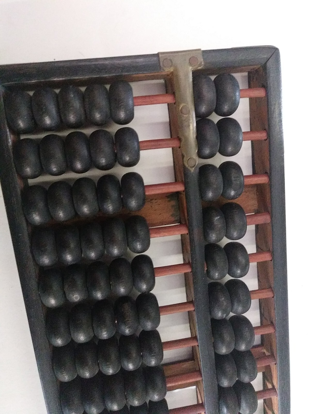 Vintage Wood Abacus 9 x 5 – 11 rows Chinese Brass Wood VINTAGE