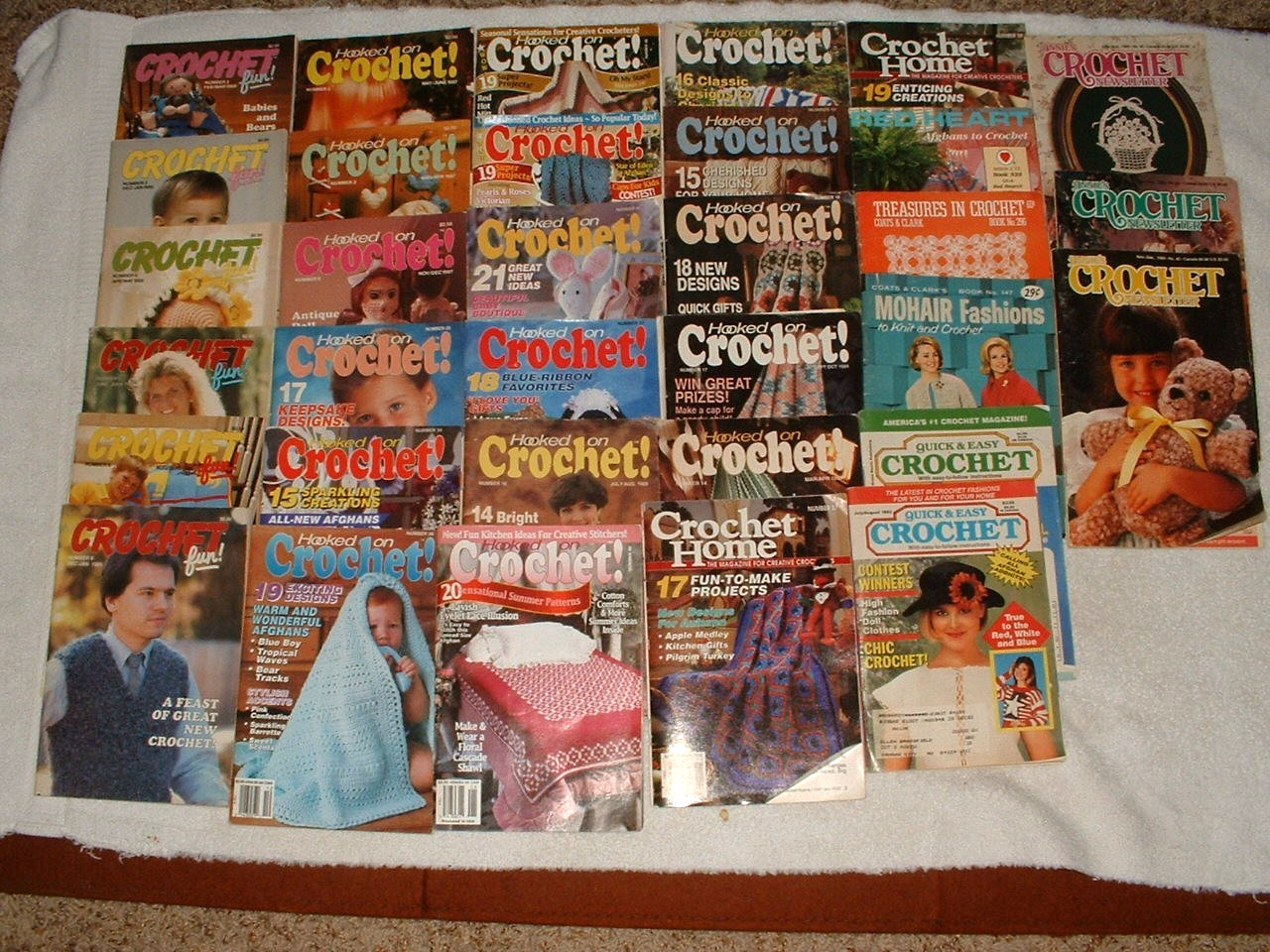 Lot 33 Vintage Crochet Magazines 1980s-90s Crochet Fun, Hooked on Crochet, Misc