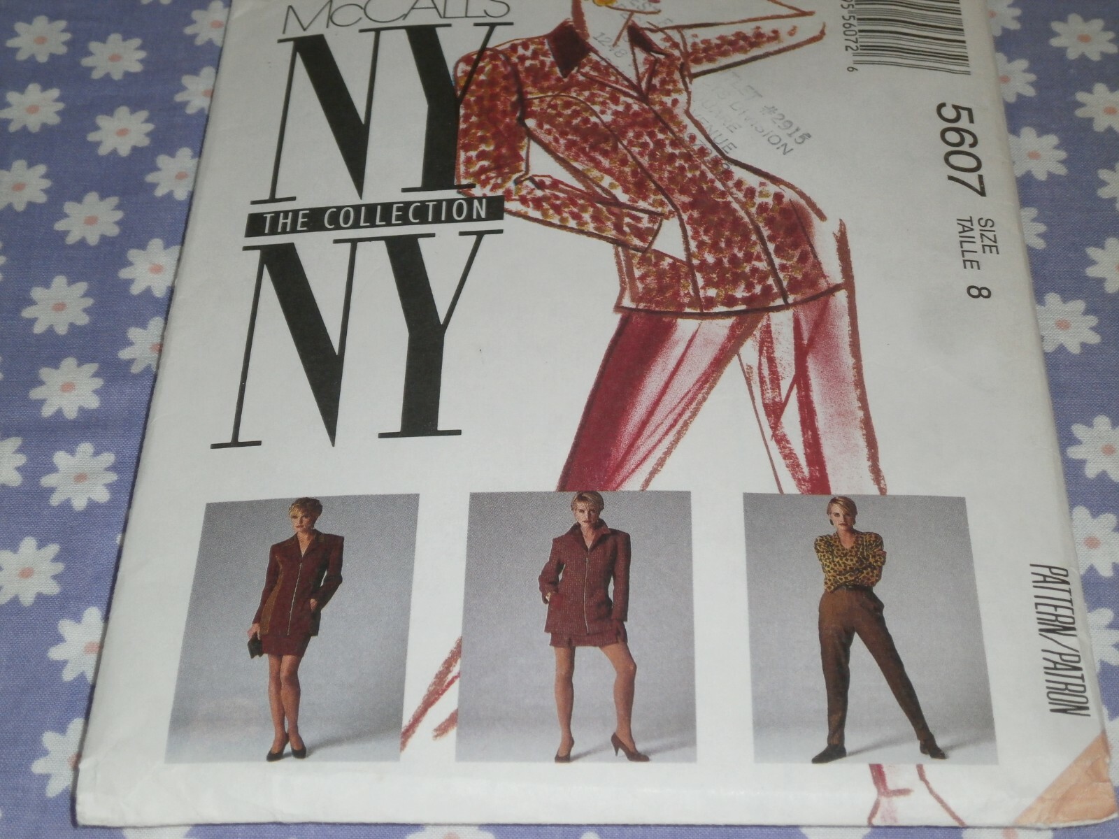 McCALL’S 5607 MISSES LINED FRONT ZIPPER JACKET SKIRT & PANTS PATTERN-UNCUT–8