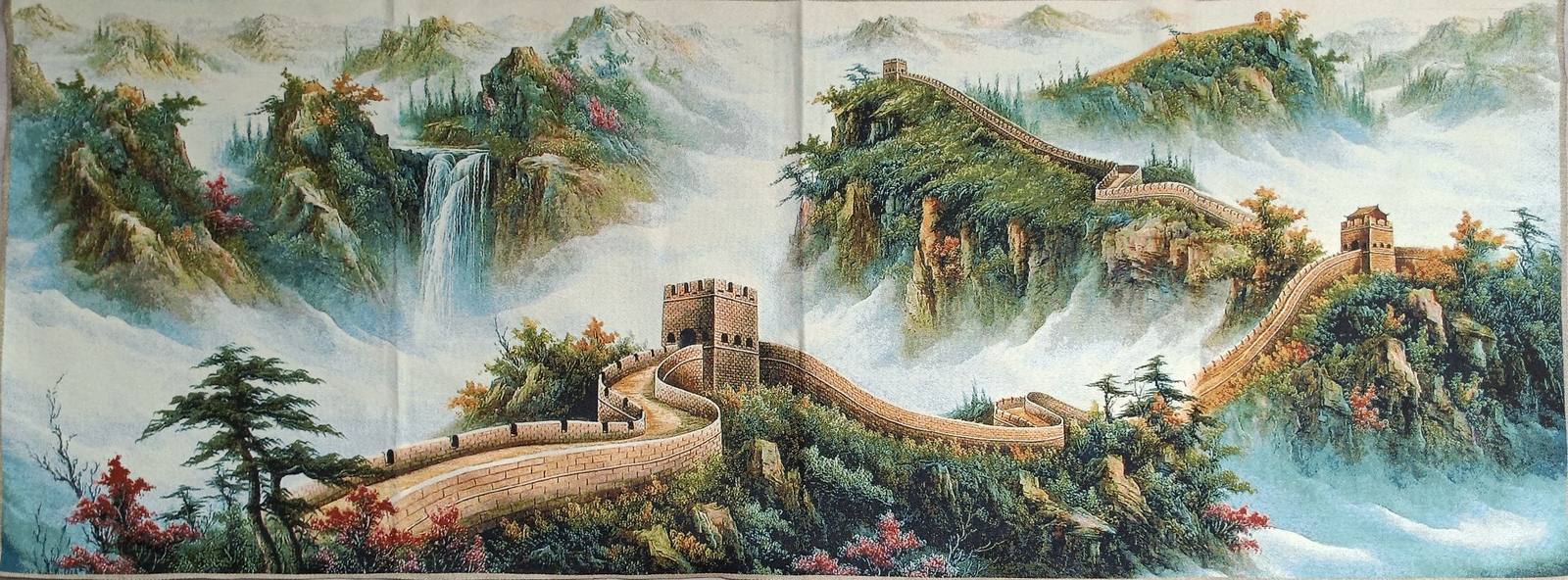63″ China Cloth Silk Great Wall Scenery Mural Wall Hanging Tapestry Meditation 5