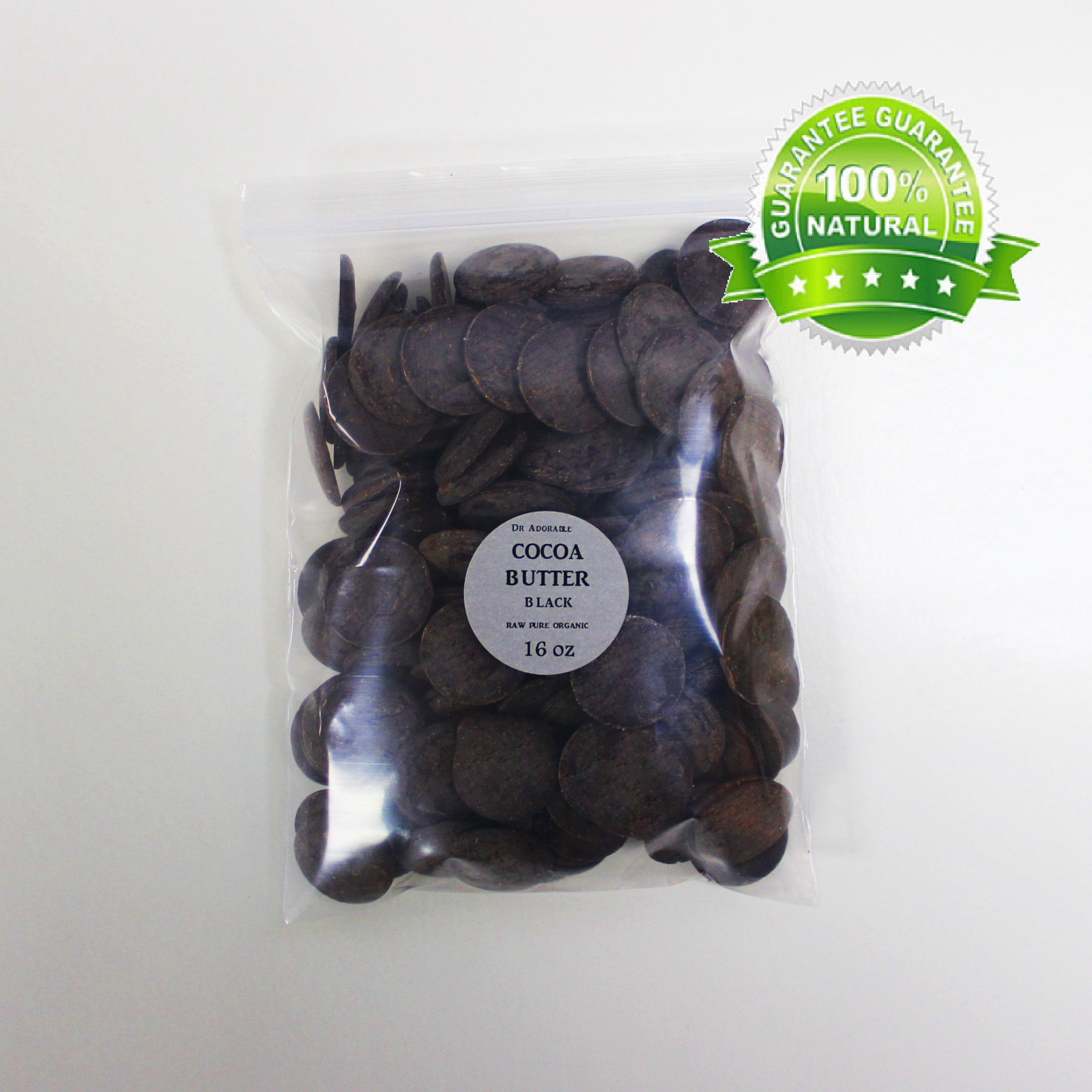 Dark/Black Cocoa Butter Unrefined Wafers Form Pure & Organic You Pick Size