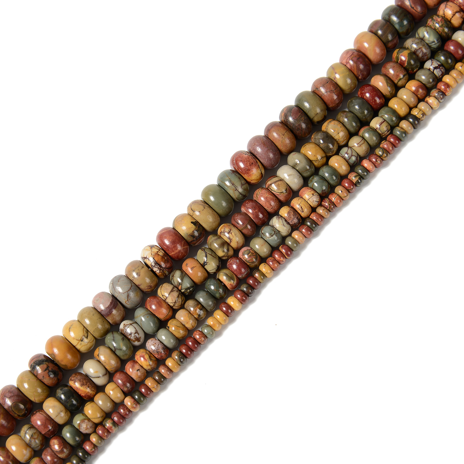 Red Creek Jasper Smooth Rondelle Beads 2x4mm 4x6mm 5x8mm 6x10mm 15.5″ Strand