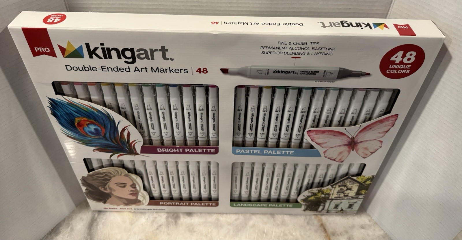 Kingart Pro 48 Color Double-Ended Alcohol Art Markers Set – New (Other)