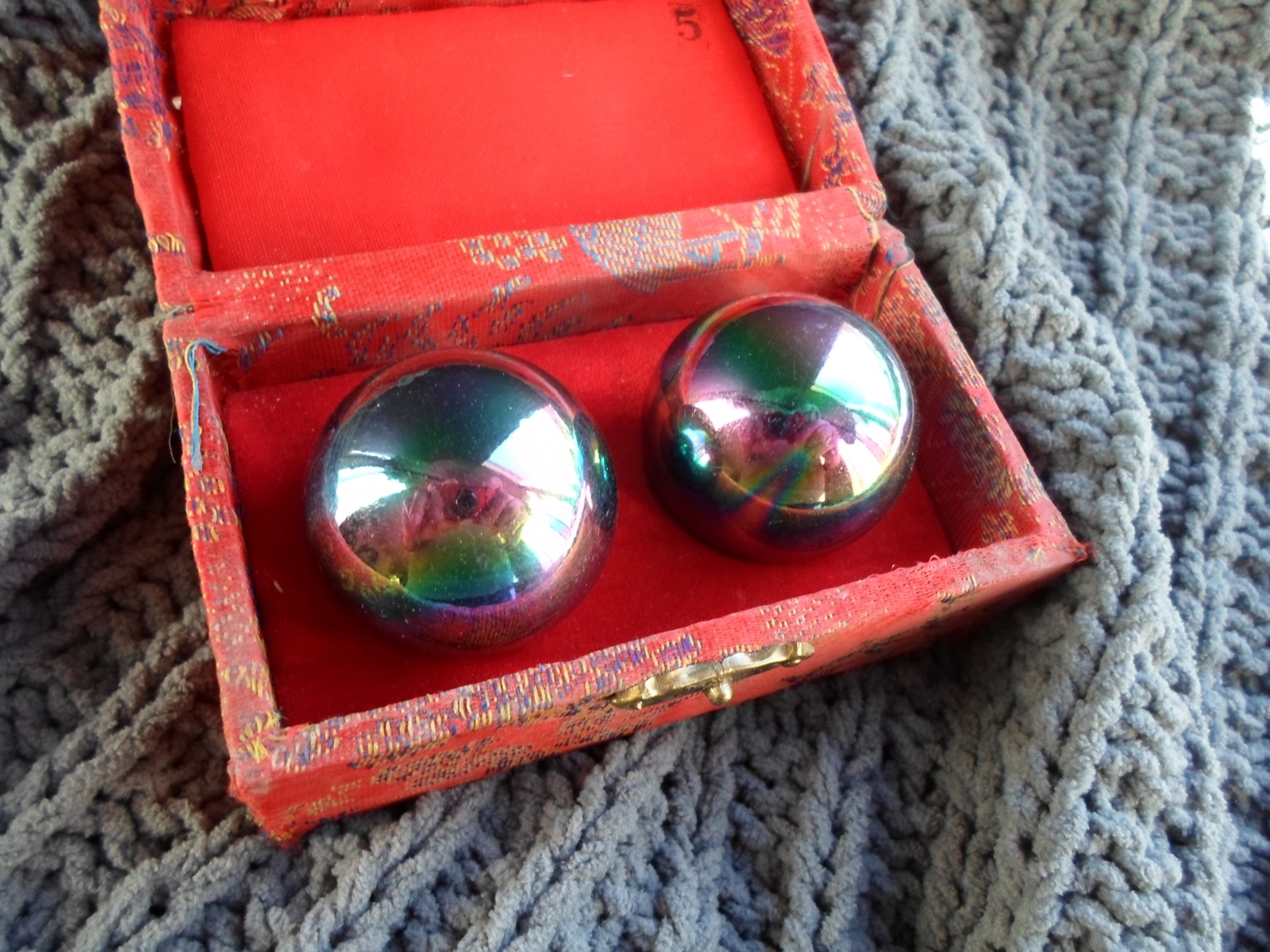 Vintage Chinese stress relieving chime IRON BALLS – boading balls – shouxing