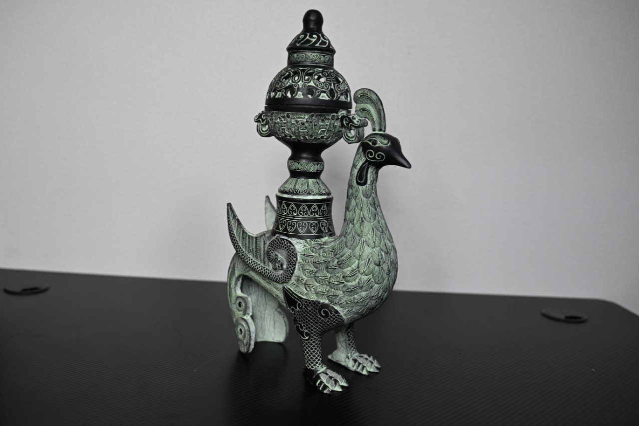 Chinese Bronze Ornament Incense Burner Phoenix Bird Statue*replica #V080