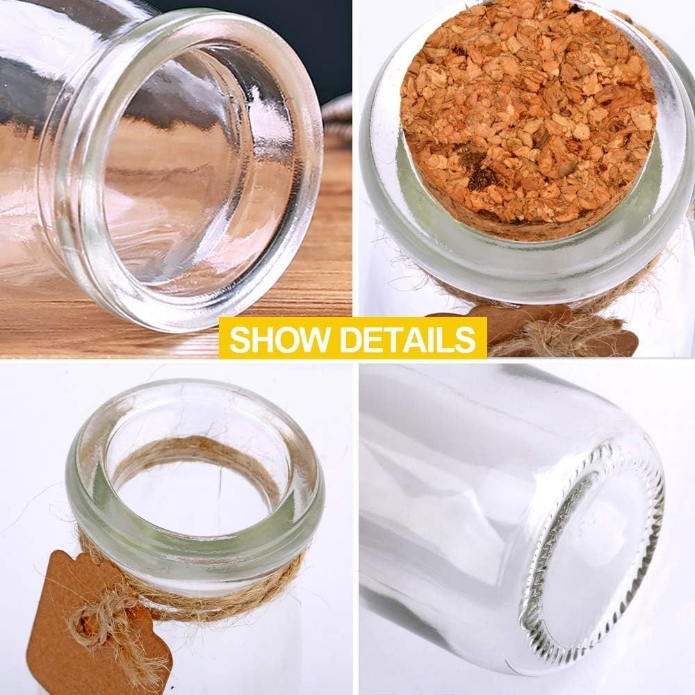 Small Apothecary Jars with Cork Lids – Set of 30