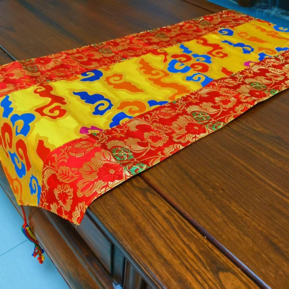 140x35cm Chinese Zen Brocade Table Runner Tea Mat Coffee Table