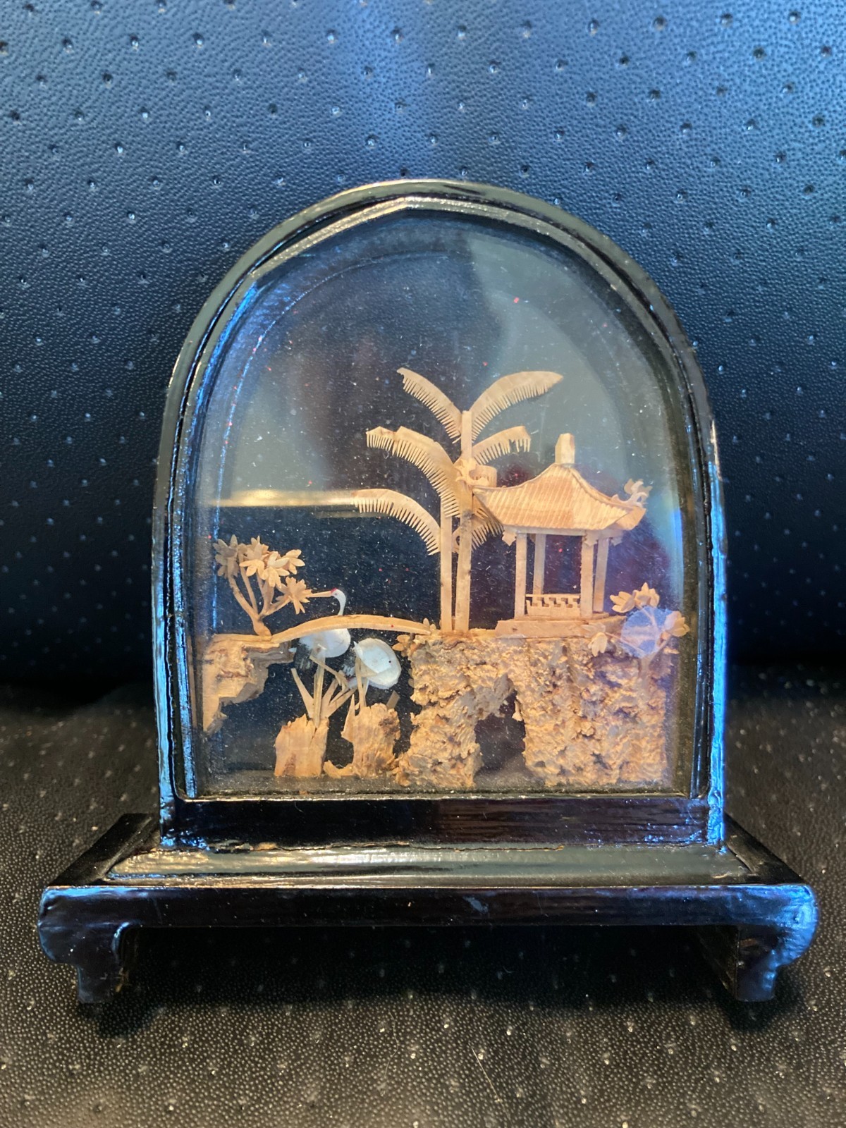 Small Vintage Chinese Cork 3D Picture Diorama, about 3.75 x 4″ – A gr jn6