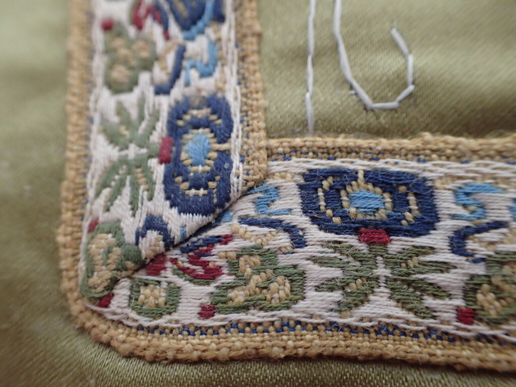 Vtg. Chinese Embroidered Silk Tapestry People & Activities 26″ x 13″ w/ Backing