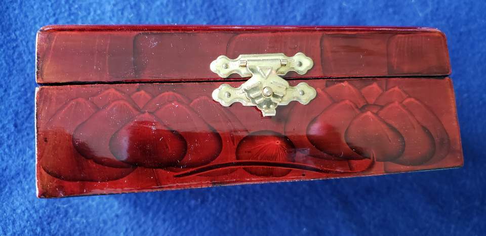 Cork 3D Jewelry Box Shadow Box Glass & Lacquer 6×3.75×2.25″ CHINESE